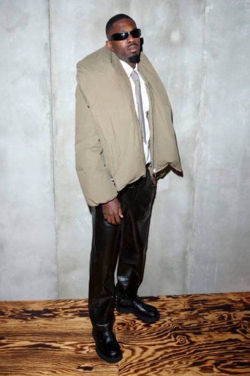 Marcus Thuram attends the Bottega Veneta fashion show during the Milan Fashion Week Womenswear Fall/Winter 2024-2025 on February 24, 2024 in Milan,...