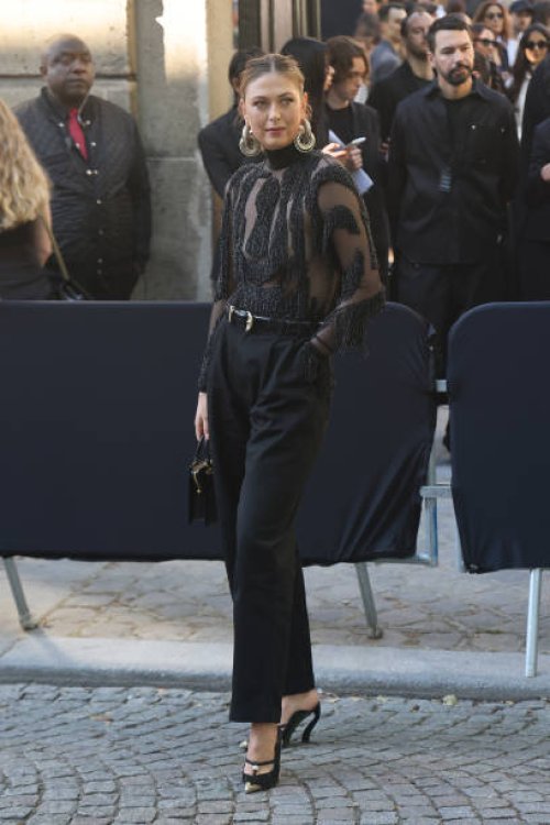 Maria Sharapova attends the Schiaparelli Haute Couture Fall/Winter 2024-2025 show as part of Paris Fashion Week on June 24, 2024 in Paris, France.