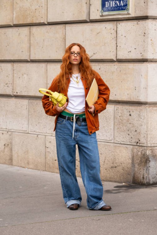 Marie Gaguech wears all Miu Miu outside the Miu Miu show during the Womenswear Fall/Winter 2024/2025 as part of Paris Fashion Week on March 05, 2024...