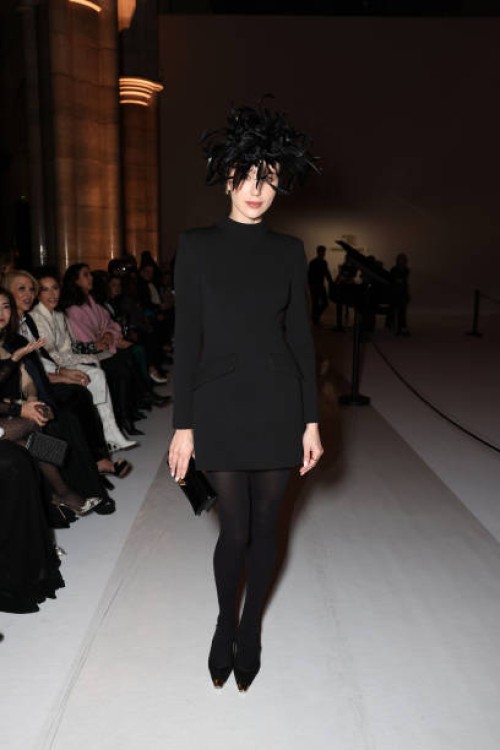 Mary Leest attends the Tamara Ralph Haute Couture Spring-Summer 2025 show as part of Paris Fashion Week on January 27, 2025 in Paris, France.