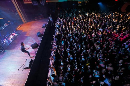 Matt Bennett entertains the crowd at the Party101 Legends Tour at Webster Hall on September 09, 2023 in New York City.