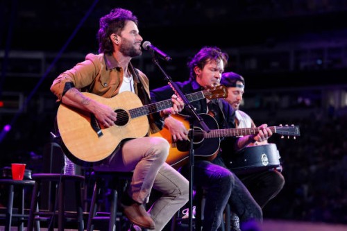 Matt Thomas, Josh McSwain and Scott Thomas of Parmalee perform onstage at the Concert For Carolina Benefit Concert at Bank of America Stadium on...