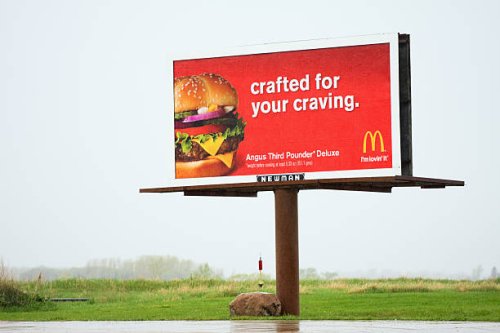 mcdonalds billboard advertising - junk food stock pictures, royalty-free photos & images