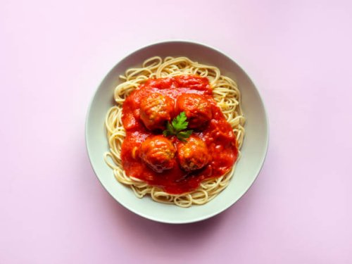 meatballs in spaghetti - food stock pictures, royalty-free photos & images