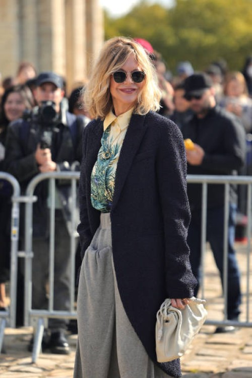 Meg Ryan attends the Loewe Paris Womenswear Spring-Summer 2025 show as part of Paris Fashion Week on September 27, 2024 in Paris, France.