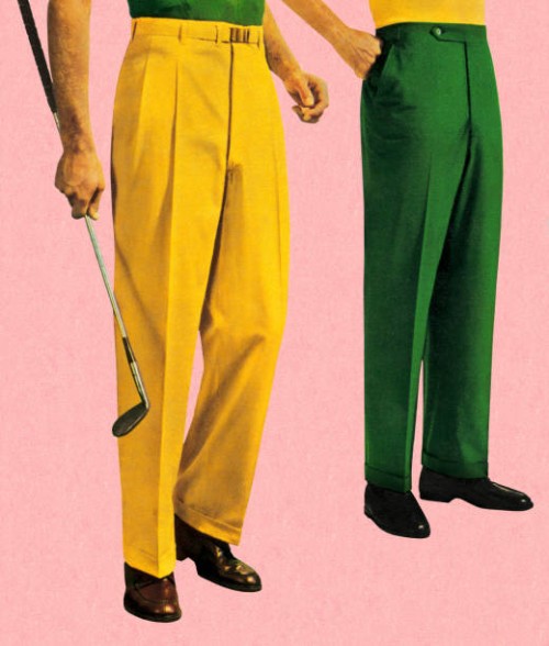 men in green and gold slacks - fashion stock illustrations