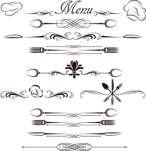 menu divider - food stock illustrations