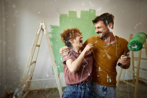 messy house painting! - home decoration stock pictures, royalty-free photos & images