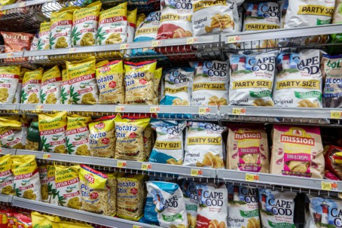 Miami, Florida, Doral, Walmart store, junk food, plantain and potato chips, Cape Cod, Mission and Regal Mariquitas Classic.