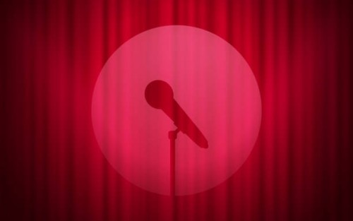 microphone stage performance red curtain background - concert stock illustrations