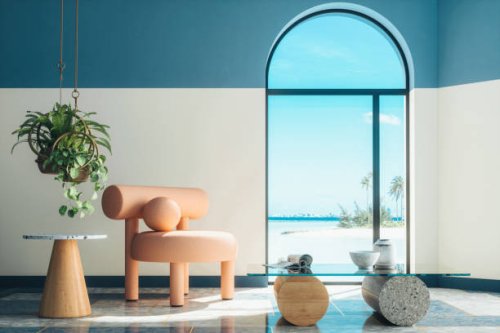 mid-century modern style living room - home decoration stock pictures, royalty-free photos & images