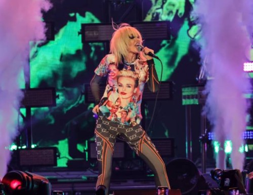 Miley Cyrus performs onstage during the Bud Light Super Bowl Music Festival at Crypto.com Arena on February 12, 2022 in Los Angeles, California.