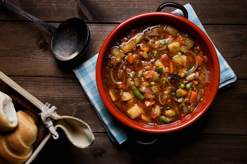 minestrone soup on the pot - food stock pictures, royalty-free photos & images