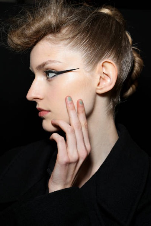Model is seen backstage at the Antonio Marras fashion show during the Milan Womenswear Spring/Summer 2025 on September 18, 2024 in Milan, Italy.
