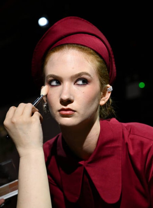 Model is seen backstage at the NEWGEN: Tolu Coker presentation during London Fashion Week February 2025 on February 23, 2025 in London, England.