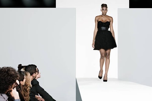 model on catwalk at fashion show - fashion stock pictures, royalty-free photos & images