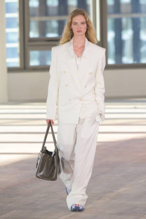 Model on the runway at the Stella McCartney Fall RTW 2025 fashion show as part of Paris Fashion Week on March 5, 2025 in Paris, France.