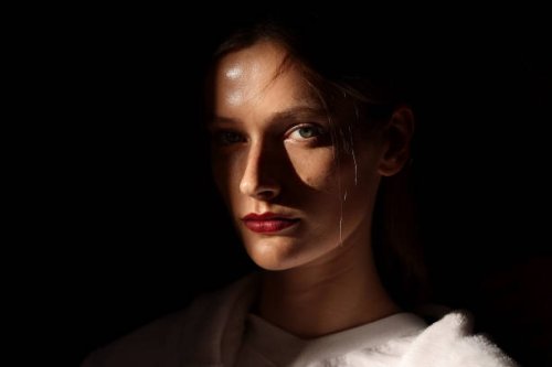 Model poses backstage ahead of the BEC + BRIDGE show during Australian Fashion Week Presented By Pandora 2024 at the Overseas Passenger Terminal on...