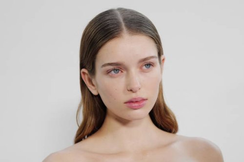 Model poses backstage prior to the Courreges Womenswear Fall/Winter 2025-2026 show as part of Paris Fashion Week on March 05, 2025 in Paris, France.