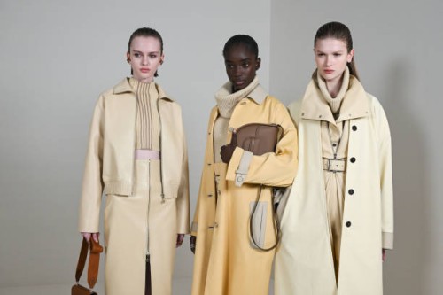 Model poses backstage prior to the Hermès Womenswear Fall/Winter 2024-2025 show as part of Paris Fashion Week on March 02, 2024 in Paris, France.
