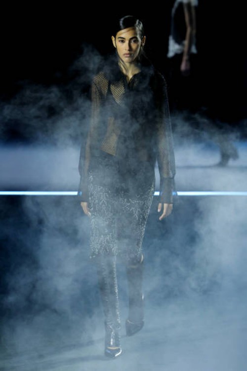 Model presents a creation by Dior for the Womenswear Ready-to-wear Fall-Winter 2025/2026 collection as part of the Paris Fashion Week, in Paris on...