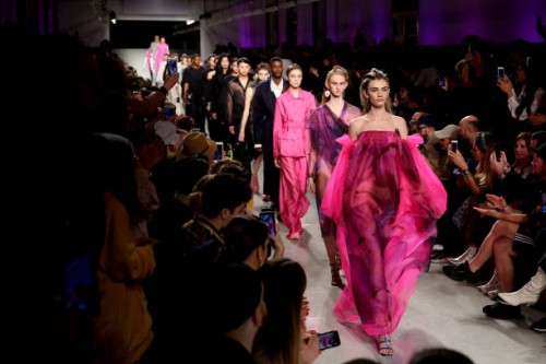 Model presents a creation from the fashion designer Lidija Kolovrat during the Lisbon Fashion Week - ModaLisboa AWAKE F/W 20-21 in Lisbon, Portugal...