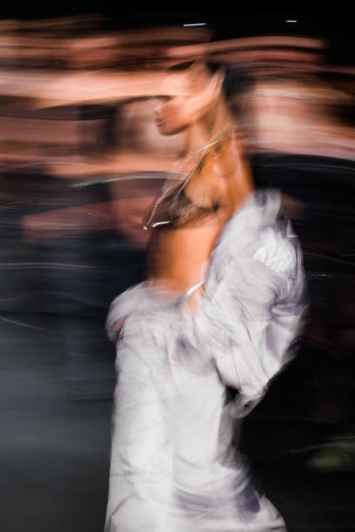 Model walks the runway at Another Place fashion show during Sao Paulo Fashion Week N54 SPFW Summer 2023 at Komplexo Tempo on November 17, 2022 in Sao...