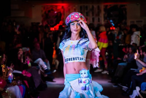 Model walks the runway at the Care Bears Loves Richerette show during February 2025 New York Fashion week on February 07, 2025 in New York City.