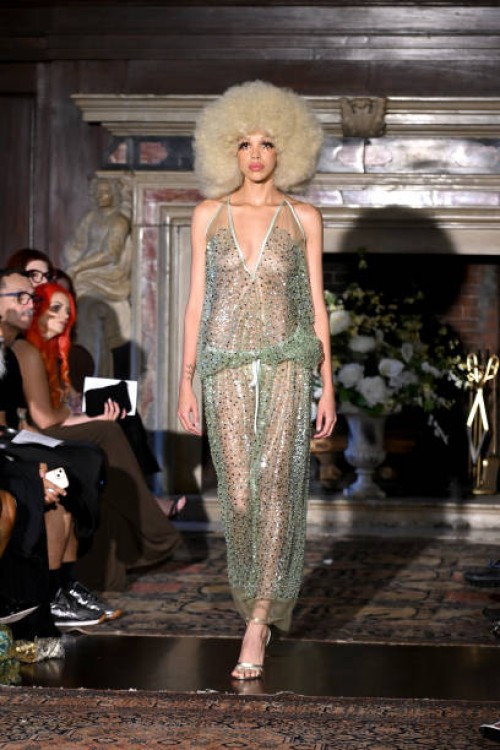 Model walks the runway at the Frederick Anderson fashion show during New York Fashion Week - September 2023 on September 13, 2023 in New York City.