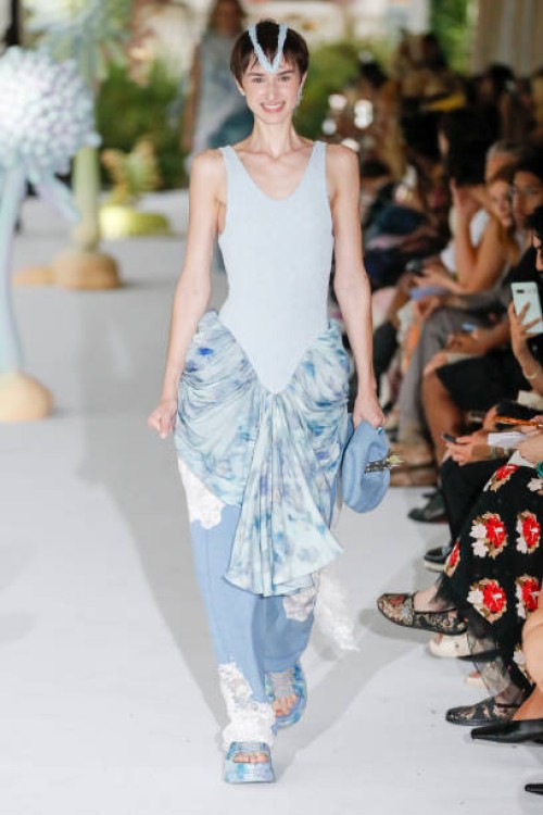 Model walks the runway during the Collina Strada Ready to Wear Spring/Summer 2024 fashion show as part of the New York Fashion Week on September 08,...