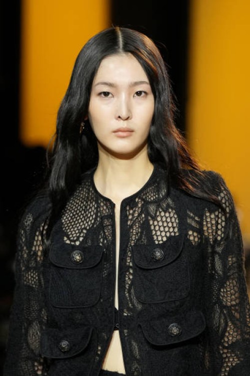 Model walks the runway during the Elie Saab Womenswear Fall/Winter 2024-2025 show as part of Paris Fashion Week on March 02, 2024 in Paris, France.