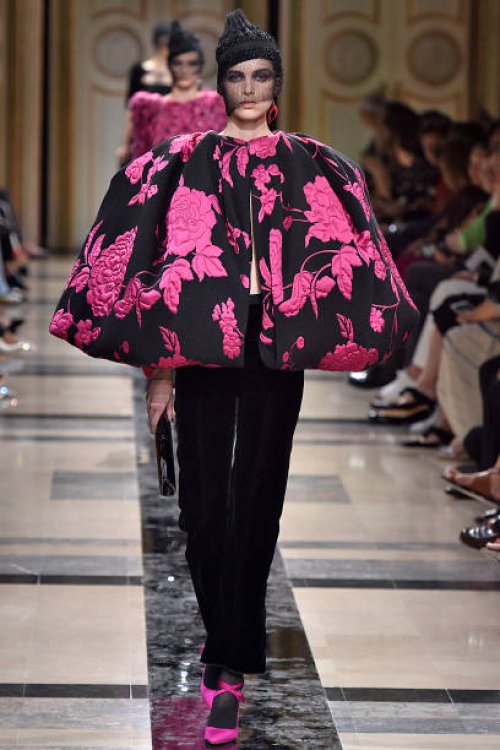 Model walks the runway during the Giorgio Armani Prive Haute Couture Fall/Winter 2017-2018 show as part of Haute Couture Paris Fashion Week on July...