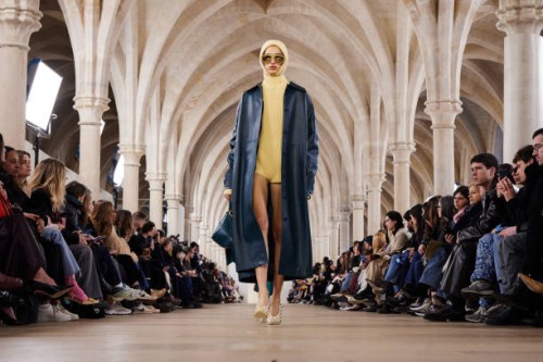 Model walks the runway during the Lanvin Womenswear Fall Winter 2023-2024 show as part of Paris Fashion Week on March 05, 2023 in Paris, France.