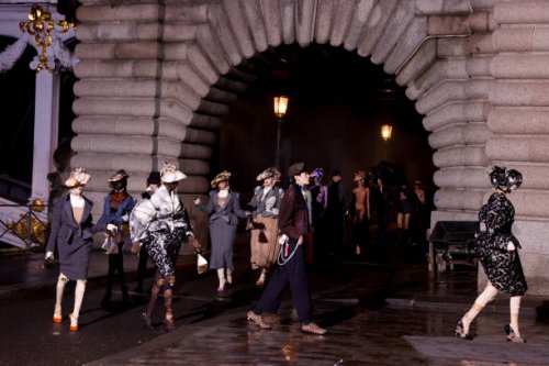 Model walks the runway during the Maison Margiela Haute Couture Spring/Summer 2024 show as part of Paris Fashion Week on January 25, 2024 in Paris,...