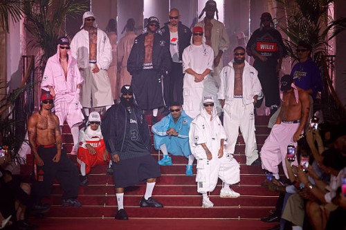 Model walks the runway during the Willy Chavarria Menswear Spring/Summer 2026 show as part of Paris Fashion Week on June 27, 2025 in Paris, France.