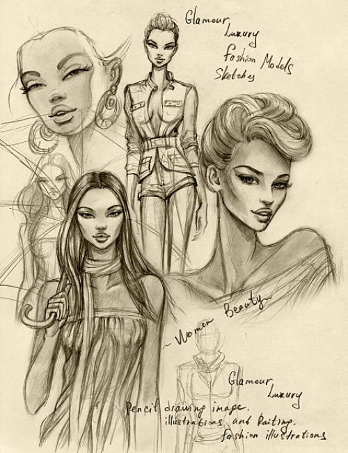 models - fashion stock illustrations