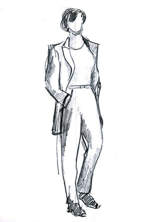 models - sketchy style - fashion stock illustrations