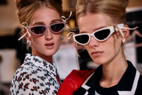 Models pose backstage, ahead of the Bora Aksu Spring/Summer 2025 collection, at London Fashion Week in London, on September 13, 2024.