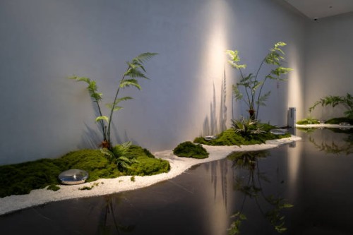 modern architecture indoor artificial landscape green plants - garden decoration stock pictures, royalty-free photos & images