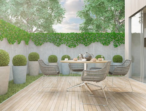modern backyard - home decoration stock pictures, royalty-free photos & images