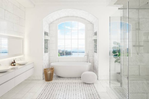 modern bathroom interior - home decoration stock pictures, royalty-free photos & images
