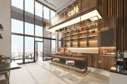 modern café interior design - home decoration stock pictures, royalty-free photos & images