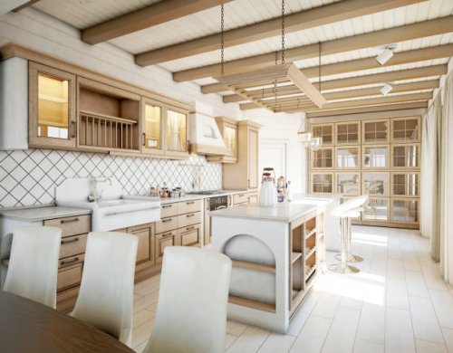 modern farmhouse kitchen - home decoration stock pictures, royalty-free photos & images