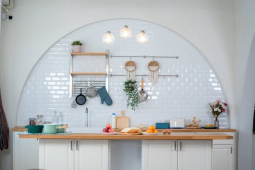 modern kitchen,new modern kitchen interior. - home decoration stock pictures, royalty-free photos & images