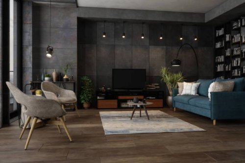 modern living room in the evening - home decoration stock pictures, royalty-free photos & images