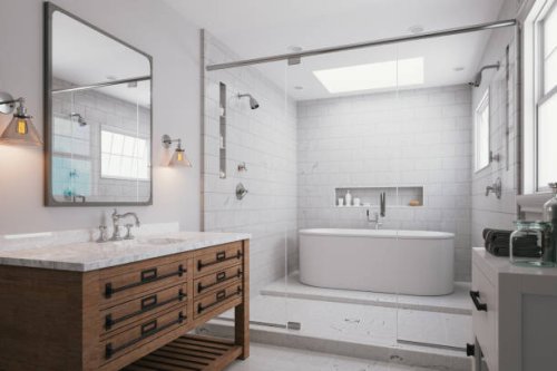 modern luxury bathroom interior - home decoration stock pictures, royalty-free photos & images
