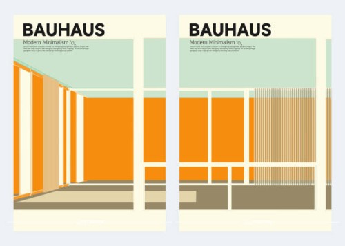 modern minimalism bauhaus style building structure office space poster collection - home decoration stock illustrations