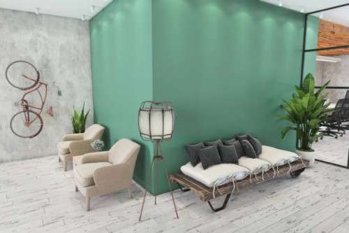 modern open plan office interior - home decoration stock pictures, royalty-free photos & images