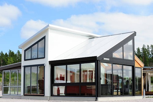 modern scandinavian style villa - fashion stock pictures, royalty-free photos & images