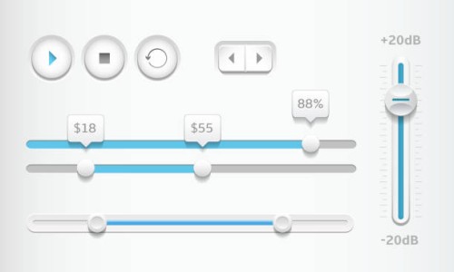 modern sliders and playback buttons - fashion stock illustrations